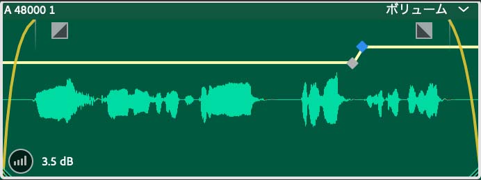 Adobe Audition ボリュームのオートメーション