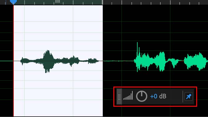 Adobe AuditionのHUDで波形の音量を変える