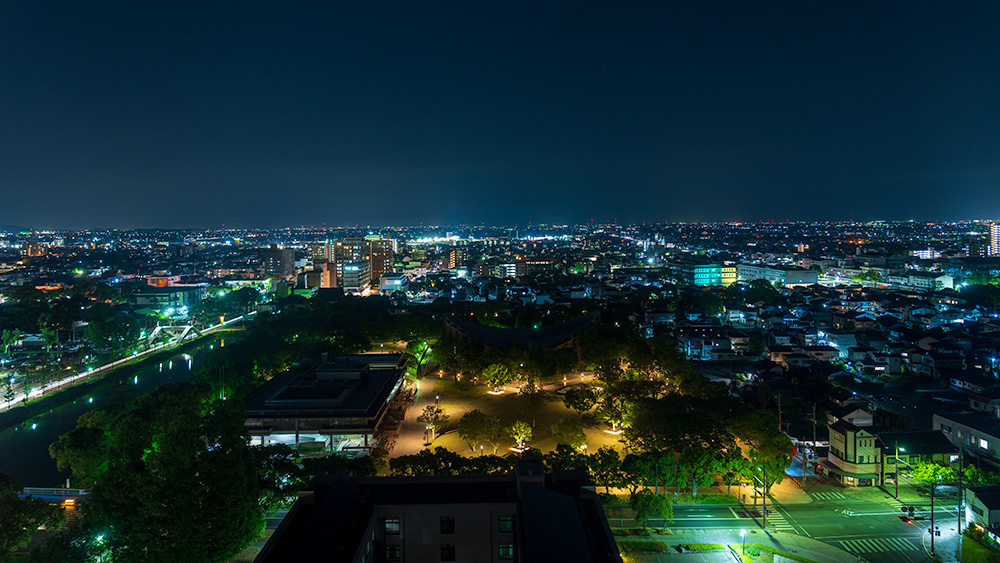 佐賀県庁 展望ホールから見た東側の夜景