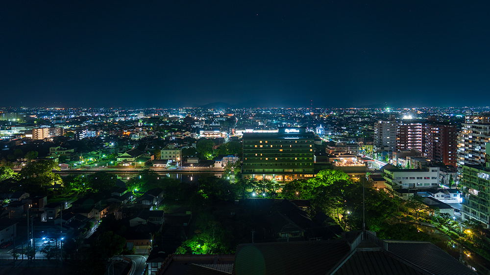 佐賀県庁 展望ホールから見た西側の夜景